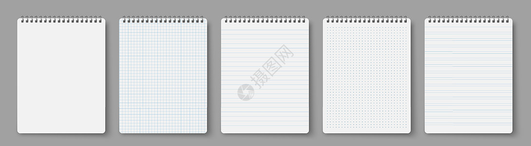 笔记本线方点 日记模板 记事本空页集 矢量空白白名单模拟你商业备忘录框架规划师教育作业小样字帖床单活页夹图片
