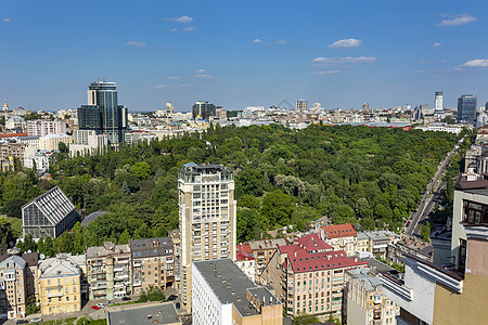 公园空中观察 乌克兰基辅 植物园树高清图片素材