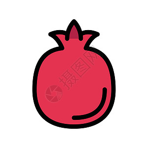 水果果标识插图食物果汁水果石榴甜点白色饮食红色图片