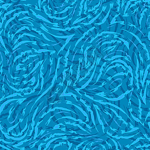 蓝色流线和角 在海底矢量无缝模式下有撕裂边缘 水上的抽象纹理波纹 冰型图片