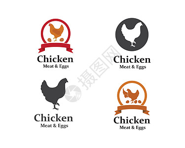 它制作图案鸡矢量图公鸡农场市场烹饪雕刻插图动物家禽产品标识图片