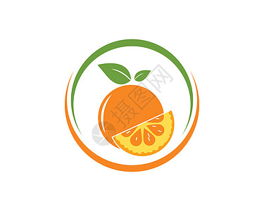 橙色水果图标矢量徽标它制作图案饮料插图甜点果味橘子液体叶子食物热带果汁图片