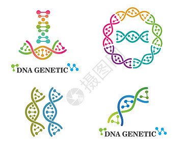 Dna 遗传标志图标它制作图案螺旋基因代码基因组生物学科学粒子原子生物生活图片