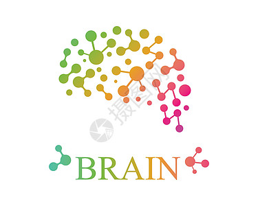 大脑徽标矢量图标模板它制作图案原子器官创造力药品艺术身份知识技术商业力量图片