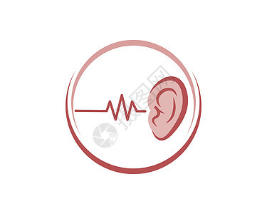 耳朵标志图标矢量设计它制作图案体积器官嗓音插图生物学测试解剖学医疗收音机耳炎图片