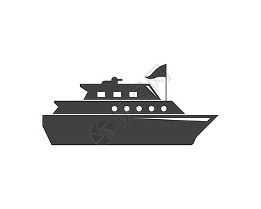 Logo 试样板矢量图标插图罗盘旅游运河假期油船运输海浪汽船船运海洋图片