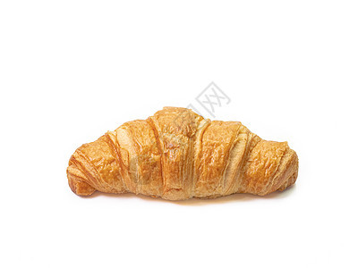 美味的黄油羊角面包店 在白色背景小吃食物包子早餐糕点甜点棕色图片