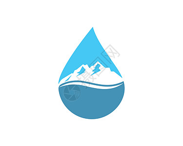 水滴和山号Logo图标矢量说明设计标识社区圆圈蓝色载体技术生长液体公司环境图片