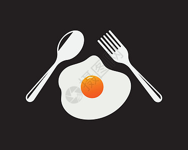 鸡蛋图标矢量说明设计早餐午餐菜单黄色产品食物营养烹饪白色油炸图片