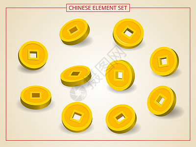 中国金币 以纸切风格的几种角度呈现中国金币 Fita图片
