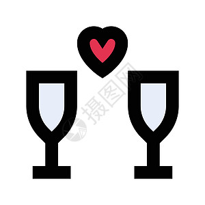 香槟酒周年玻璃插图酒杯派对酒精酒吧纪念日食物婚礼图片