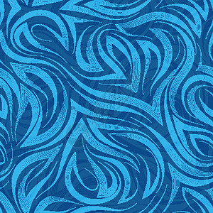 蓝色背景上的蓝流线和角向矢量几何无缝图案 优雅的流量图案和条纹图片