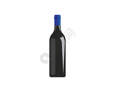 葡萄酒瓶装徽标图标矢量插图设计叶子徽章食物店铺瓶子葡萄园酒吧装饰品藤蔓质量图片