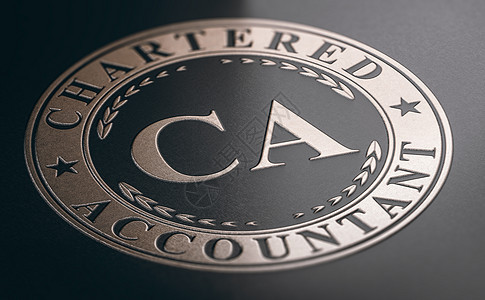 特许会计师认证水平认证黑色会计注册插图公司3d会计师标签背景图片