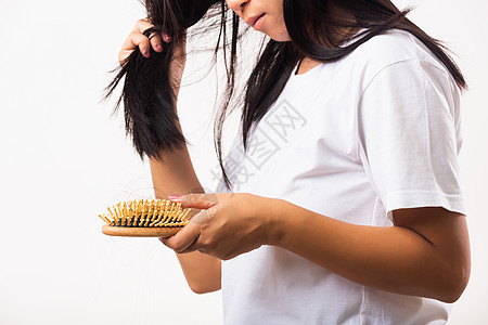 头发发梳 长毛受伤i的伤痕累累贫血压力秃头药品女孩刷子化疗梳子脱发女性图片