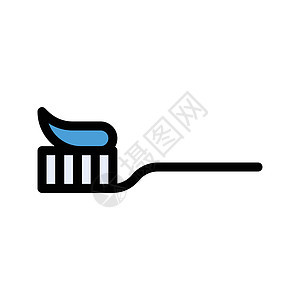 牙膏卫生打扫药品刷子牙科口服牙齿产品插图白色背景图片