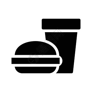 快速快食食品面包苏打食物插图包子汉堡可乐汽水芝士黑色图片