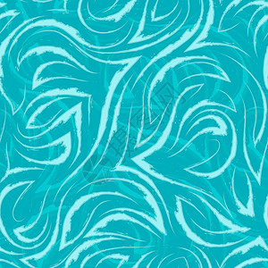 绿宝石分布不均的平滑线和光背景矢量无缝图案角 抽象质地纹理波或微圆流文件液体卷曲波形三角形窗帘海洋角落螺旋线条图片