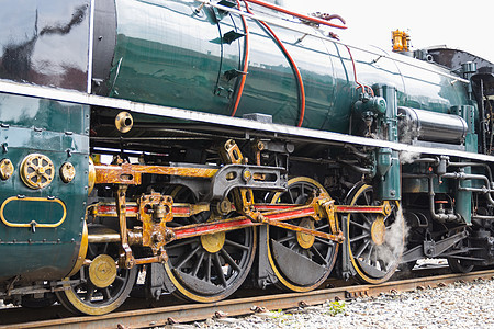 蒸汽机车的火车轮准备出发 开始吧铁路车轮车站运输火车图片