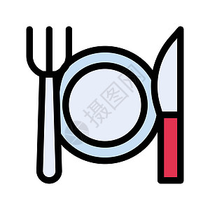 盘式菜单插图银器厨房咖啡店勺子食物用具烹饪盘子背景图片
