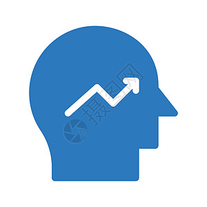 增加插图商业思考进步白色齿轮头脑图表金融创造力背景图片