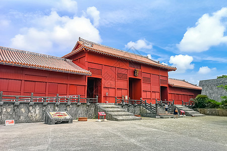 舒里Shurijo城堡主入口大门世界旅游建筑学城市寺庙庭院场景博物馆遗产历史性图片