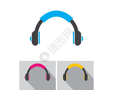 耳听器图标徽标标识插图矢量电缆配饰网络娱乐黑色白色工具立体声音乐体积图片
