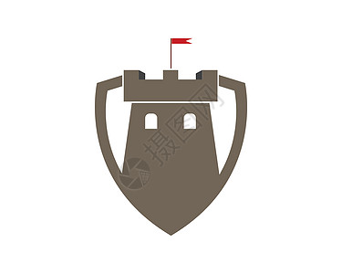 城堡标志图标矢量插图设计国王公主魔法故事游戏建筑学堡垒骑士标识据点图片