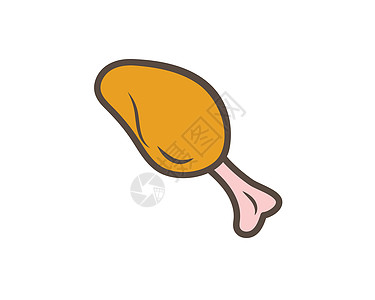 炸鸡腿图标标识图插图胸部美食掘金午餐菜单家禽横幅薯条翅膀小吃图片