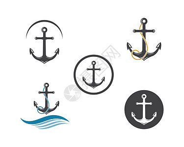锚图标标志模板 vecto水手身份海洋港口钓鱼锚绳金属古董海军海浪图片