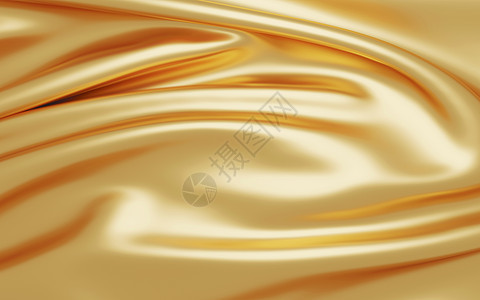金金织物背景 3d插图棉布材料布料纺织品渲染丝绸金子黄色奢华图片