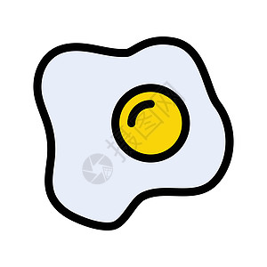 横面油炸蛋黄饮食插图食物午餐黄色早餐烹饪白色背景图片