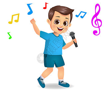 唱歌的可爱男孩演员音乐乐队女性男生麦克风嗓音团体卡通片孩子们图片