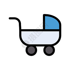 错误 buggy童年白色儿童插图新生孩子越野车婴儿运输车轮图片