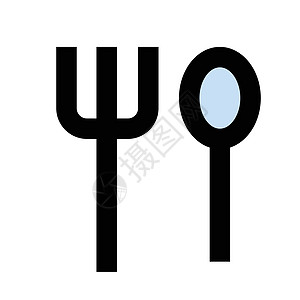 勺子酒店菜单咖啡店午餐刀具用具早餐餐厅厨房插图背景图片