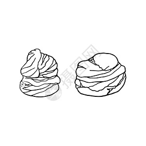 矢量手工抽取的油罐 法国烹饪甜点 设计SK餐厅绘画涂鸦卡通片奶油蛋糕糕点早餐面包馅饼图片