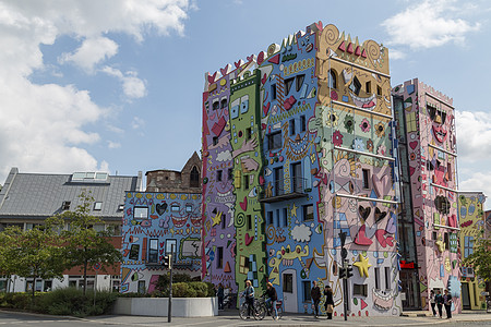 德国布劳恩施韦格的地标绘画建筑学市中心中心流行艺术品房子旅游假期图片