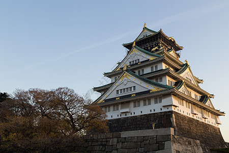 日本在日本大阪历史古老的日本城堡图片