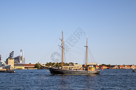 哥本哈根港的帆船图片