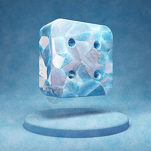 骰子四图标 蓝雪讲台上裂开的蓝冰骰子四符号图片