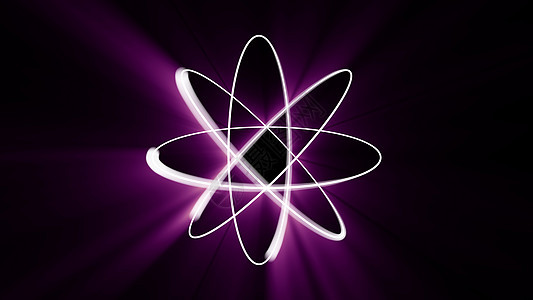 原子模型 3d 插图 rende融合技术教育粒子电子量子射线力量活力化学品背景图片