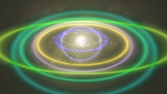 抽象原子色环背景插图奢华运动原子圆形轨道星系星际条纹光盘图片
