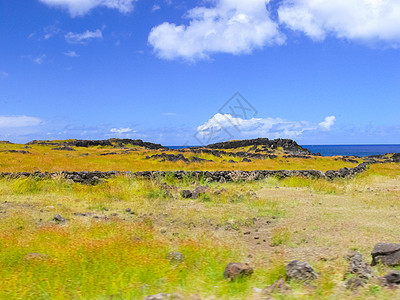 复活节岛 地貌 植被和海岸的自然性质雕像牧场海岸线旅游场地丘陵国家海景海滩游客图片