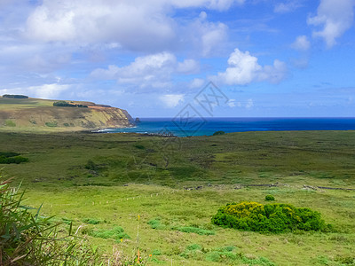 复活节岛 地貌 植被和海岸的自然性质日落国家旅游旅行海岸线晴天地平线建筑雕像牧场图片