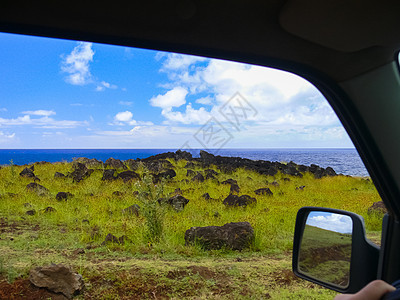 复活节岛 地貌 植被和海岸的自然性质热带丘陵海景晴天地标旅行旅游雕像假期风景图片