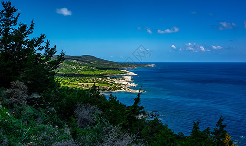 塞浦路斯岛屿的吸引性物石头旅行长廊山脉天空公园旅游岩石海岸线支撑图片