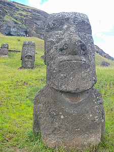 复活岛神像雕像国家公园天空巨石平台旅行躯干雕塑火山纪念碑图片