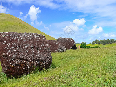 塔希莱石 是复活节岛雕像的制作材料之一遗址摩艾巨石火山岩石陨石文化场地海景海洋图片