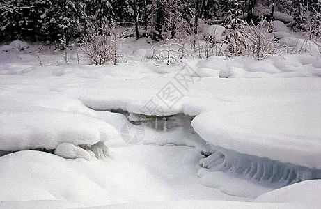 河上的冰雪 在水库的泉水中融雪痕迹蓝色地区生活裂缝唤醒季节环境天空溪流图片