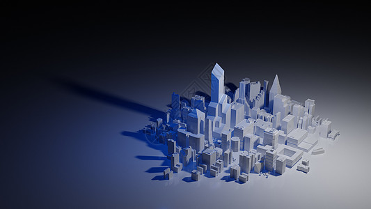 现代干净的白色城市概念 数字 3D 渲染图片